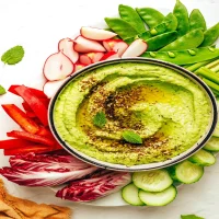 Houmous à la menthe et aux pois